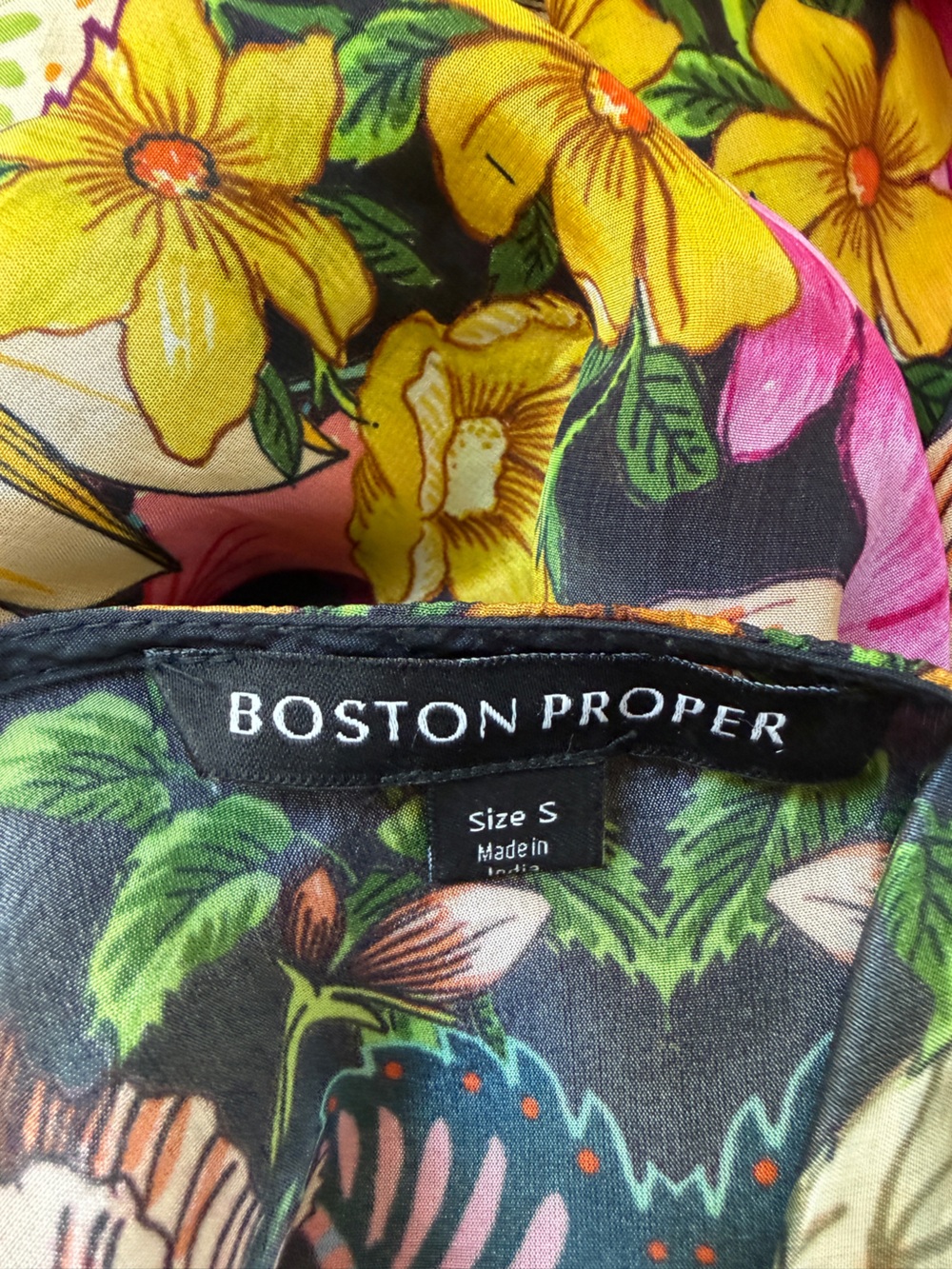 Boston Proper Black Floral Duster Puff Long Sleeve Maxi Kimono Cover Up - Picture 6 of 9